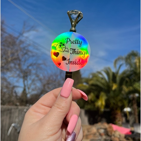 50 -Custom Made Pretty Things Inside Holographic 2” Stickers - Picture 2 of 4